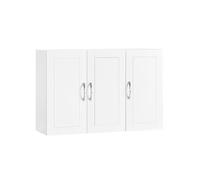 SoBuy Mueble de Baño para Colgar Armario de Pared con Estantes Ajustables Armario Suspendido Impermeable para Baño, Cocina o Lavadero Blanco 90x30x60 cm FRG231-L-W