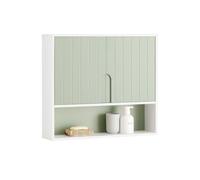 SoBuy Armario Baño Pared Mueble Baño Colgar Suspendido, Armario de Pared Ultraplano 15 cm, Vitrina Mural Compacta, Mueble Pequeño, Estante Abierto, Bathroom Cabinet BZR140-GR