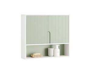 SoBuy Armario Baño Pared Mueble Baño Colgar Suspendido, Armario de Pared Ultraplano 15 cm, Vitrina Mural Compacta, Mueble Pequeño, Estante Abierto, Bathroom Cabinet BZR140-GR