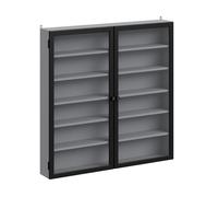 Sobuy armario colgante con puertas y fsb113-h-dg | gris | 80.0x12.2x80.0 cm | tablero de partículas recubierto con tejido textil gris y marco metálico negro 12.2 cm