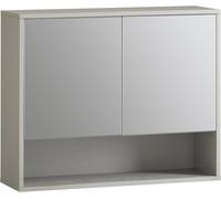 SoBuy Armario de pared con espejo con 2 puertas madera gris y madera