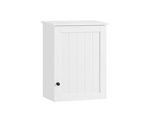 SoBuy Armario de Pared para Baño - Mueble de Baño Colgante con Puerta y Estantes Ajustables, Armario de Madera para Cocina, Pasillo - Vitrina Pared, Blanco, 40x52x23cm, BZR19-W