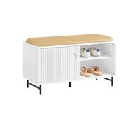 SoBuy Banco zapatero con puertas correderas madera blanco