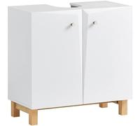 SoBuy Armario para de bajo del lavabo con 2 puertas y estante mdf blanco