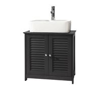 Sobuy armario para el debajo del lavado,2 puertas y 2 estantes interior l60 x p35 x h58 cm gris frg237-dg