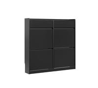 Sobuy armario scarpiera con 4 puertas y 2 fsr169-sch | negro | 98x19x95 cm | mdf 95 cm