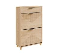 Sobuy | armario zapatero con cajón superior | organizador de zapatos con gran capacidad | mueble de entrada en acabado light oak | 60×24×95 cm | fsr212-n 24 cm