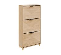 Sobuy | armario zapatero light oak con 3 cajones | zapatero con 3 cajones para espacio compacto | zapatero para entrada en mdf y aglomerado | 60×24×120 cm | capacidad de carga 27 kg | fsr213-n 120 cm