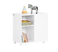 Sobuy ask05-w armario de oficina con ruedas para impresora con cajones y compartimentos 59.3 cm