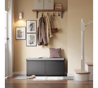 Sobuy zapatero - zapatero de entrada con asiento acolchado y 2 puertas abatibles, 100 x 26 x 46 cm, negro, fsr98-xl-sch