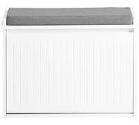 SoBuy Banco zapatero con 1 cajón mdf blanco