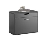SoBuy Banco Zapatero con 1 Solapa 60x30x50cm para recibidor | Banco almacenamiento cojín PU+esponja, MDF/PB E1, trasera cerrada antipolvo, carga 120kg gris FSR95-HG
