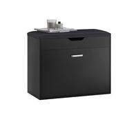 SoBuy Banco Zapatero con 1 Solapa 60x30x50cm para recibidor | Banco almacenamiento cojín PU+esponja, MDF/PB E1, trasera cerrada antipolvo, carga 120kg negro FSR95-SCH