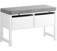 SoBuy Banco zapatero con 2 cajones madera blanco
