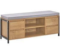 SoBuy Banco zapatero con 2 estantes abiertos y 4 cajones madera marrón