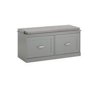SoBuy Banco Zapatero con Asiento y Puertas - Banco Zapatero Entrada Recibidor con Cojín Acolchado, Estantes Ajustables - para Recibidores y Dormitorios, Gris 98x37x49 cm FSR131-HG