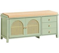 SoBuy Banco zapatero con 2 puertas y 3 cajones madera verde