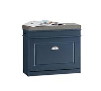 SoBuy Banco Zapatero con Asiento 60x24x52cm para Recibidor | Zapatero entrada con solapas y almacenaje, estrecho para recibidores y dormitorio, azul FSR82-K-B