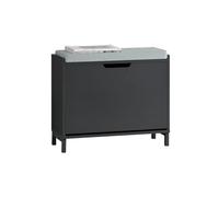 SoBuy Banco Zapatero con Asiento 60x24x52cm para recibidor | Zapatero recibidor con 1 solapa, MDF E1, cojín lino-esponja, carga 113kg, negro FSR151-K-SCH