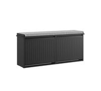 SoBuy Banco Zapatero con Asiento - Zapatero Recibidor para Entrada y Recibidor, Almacenaje para 8-10 Pares de Zapatos, 158kg de Carga, Diseño Moderno, Negro, 100x26x46cm, FSR98-XL-SCH