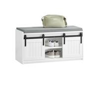 SoBuy Banco Zapatero con Puerta corrediza 90x35x46cm para recibidor