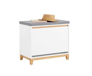 SoBuy Banco Zapatero Entrada Recibidor - Banco Zapatero con Asiento y Almacenaje - Puerta Abatible con Estantes Ajustables - Ideal para Pasillo y Hogar Moderno - 60x34x55cm 115kg Blanco FSR191-WN