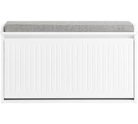 SoBuy Banco Zapatero con Asiento - Zapatero Recibidor para Entrada y Recibidor, Almacenaje para 6-8 Pares de Zapatos, 155kg de Carga, Diseño Moderno, Gris, 80x26x45cm, FSR98-L-HG