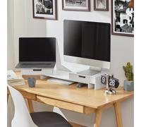 SoBuy BBF04-N Elevador del Monitor Giratorio Ajuste de Ancho Soporte del Ordenador Portátil 60-108 x 22 x 11 cm ES(Madera)