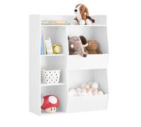 Sobuy biblioteca infantil de almacenamiento de juguetes con 5 compartimentos 80x34x104cm blanco kmb55-k-w