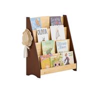 Sobuy biblioteca infantil montessori 4 niveles 2 ganchos 91x30x89cm natural kmb32-n 89 cm