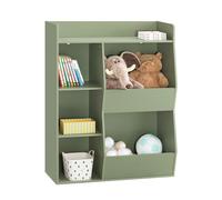Sobuy biblioteca infantil para juguetes con 5 compartimentos 80x34x104cm verde kmb55-k-gr