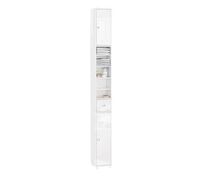 SoBuy Blanco Brillante Mueble Baño Estrecho Armario Columna 20x20x180cm
