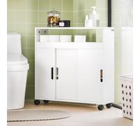 Sobuy carro multiuso con ruedas para baño,mueble auxiliar baño 2 estantes y 2 bandejas bzr02-w 70 cm