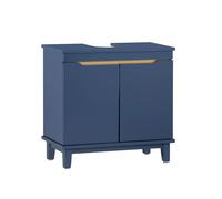 SoBuy Mueble bajo Lavabo con Corte para Sifón 60x30x59 cm Azul, para Baño