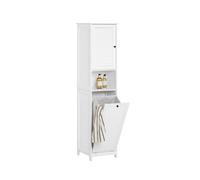 Sobuy bzr124-w mueble columna de baño con 1 cesto para ropa sucia