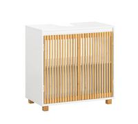 SoBuy Mueble bajo Lavabo con Corte para Sifón 60x33x59 cm Blanco, para Baño