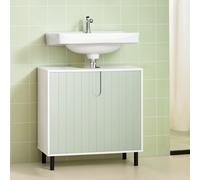 SoBuy BZR139-GR armario lavabo ancho con almacenamiento regulable baño bajo armario para lavabo 60x30x60 Verde claro