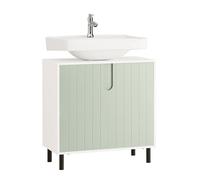 Sobuy bzr139-gr mueble para debajo del lavabo fregadero 60 x 30 x 60 cm verde y blanco