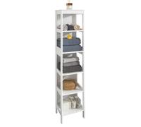 SoBuy BZR14-W estante de baño con 5 estantes mueble alto de baño estante de pie estante de cocina estante de almacenamiento blanco BHT aprox. : 30x139x30cm BLANCO