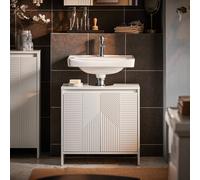 SoBuy Mueble bajo Lavabo con Corte para Sifón 60x61x30 cm Blanco, para Baño