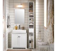 SoBuy Mueble Baño Alto Armario Baño Estrecho 20x180x20 cm Blanco