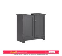 Mueble para debajo del lavabo armario de baño de suelo con 1 estante y 2 puertas 60 x 30 x 60 cm bzr18-ii-w sobuy 30 cm