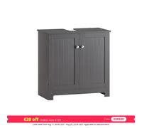 SoBuy Mueble bajo Lavabo para Lavabos con Pedestal 60x29x60 cm Gris Oscuro