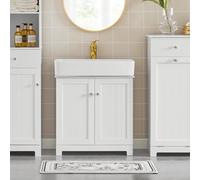 SoBuy Mueble bajo Lavabo con Corte para Sifón 60x29x60 cm Blanco