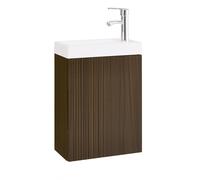 SoBuy BZR196-BR Mueble Bajo Lavabo 40 cm Mueble de Baño con Lavabo Suspendido Estrecho Pequeño Armario Auxiliar marrón