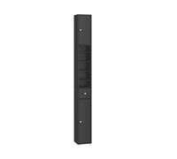 Sobuy bzr34-ii-sch columna de baño estrecha - impermeable, armario de baño alto con estantes ajustables y cajón - armario que ahorra espacio, mdf, negro, 20x180x20cm