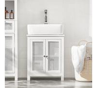SoBuy Mueble bajo Lavabo con Corte para Sifón 50x60x33 cm Blanco, para Baño