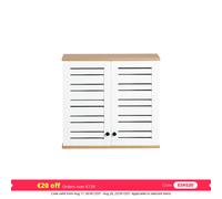 SoBuy Armario de Pared para Baño - Mueble de Baño - Armario Colgante con Puertas de Persiana y Estantes Ajustables de Madera, para Cocina y Pasillo - Vitrina Pared, Blanco, 60x56x19cm, BZR42-W