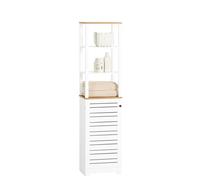 SoBuy BZR43-W Armario Baño Alta Mueble Columna de baño Armario para baño con 5 Estantes Estanterías de baño Blanco Medidas: 40x30x160cm, ES