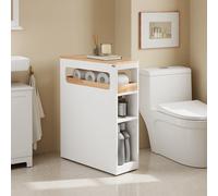 SoBuy BZR54-IV-WN Armario estrecho baño con 3 cajones - Armario ahorraespacio sobre ruedas, estructura estable, para baño, aseo y cocina, Blanco, 65x23x82cm BLANCO